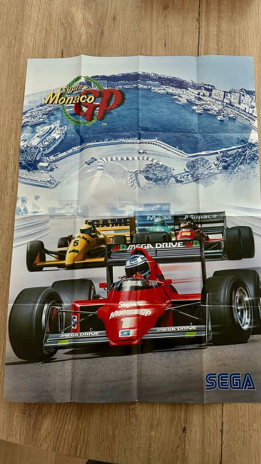 Super Monaco GP Sega Mega Drive Poster Formule 1, Ophalen of Verzenden, Sport, A1 t/m A3, Rechthoekig Staand