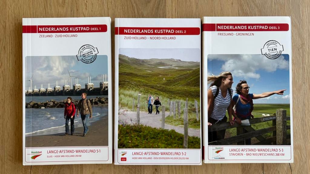 Wandel boekjes: Nederkands kustpad, deel 1,2,3, Ophalen of Verzenden, Zo goed als nieuw