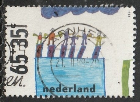 Nederland 1988 1416 Kind 65c Zwembad, Gest Arnhem, Postzegels en Munten, Postzegels | Nederland, Ophalen of Verzenden, Na 1940