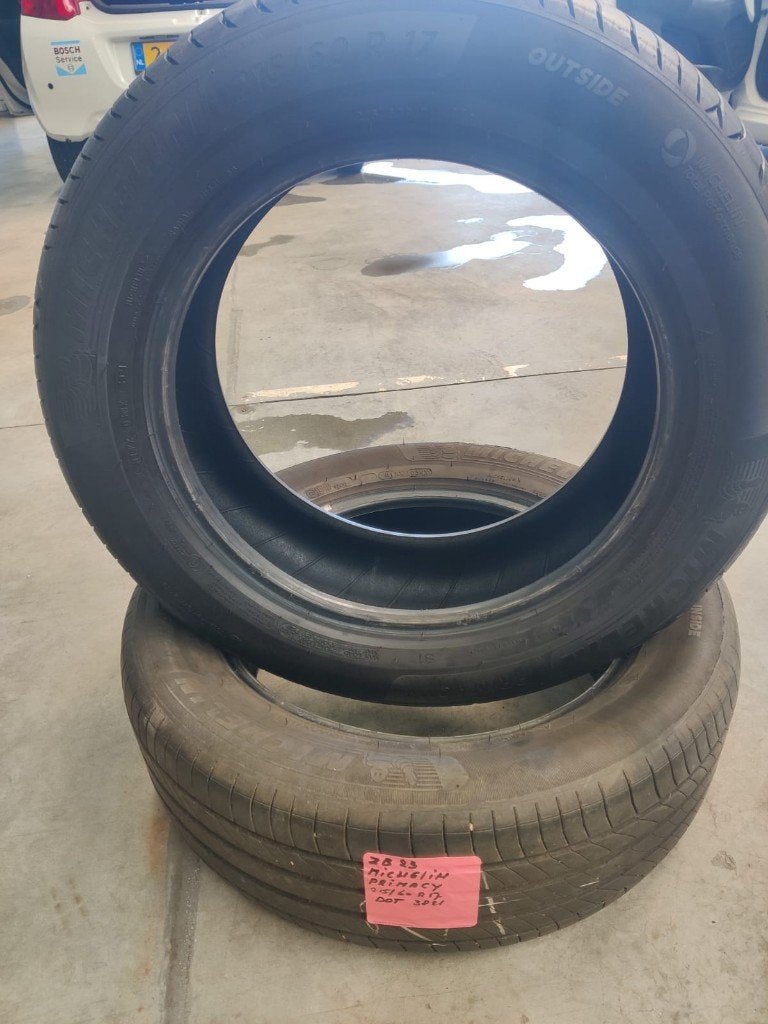 Zomerbanden  2 Stuks Michelin Primacy4  215/60 R17 96H, Ophalen, 17 inch, Band(en), Personenwagen