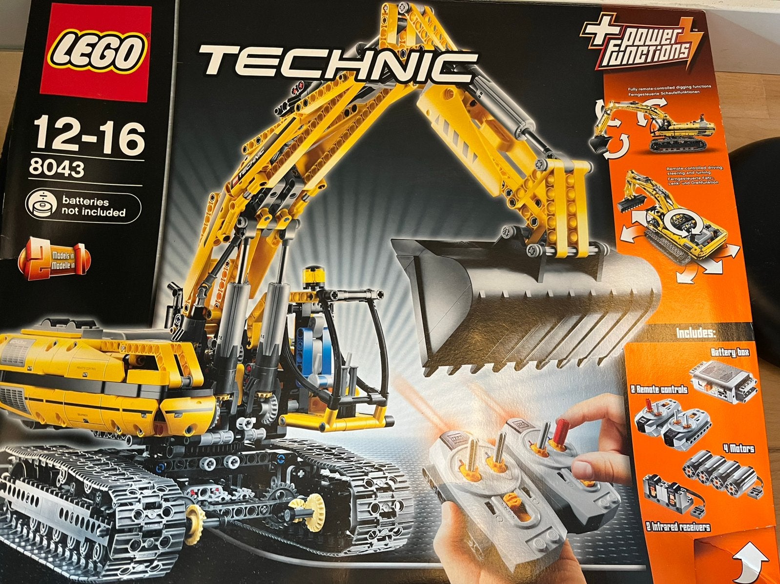 Technic lego 8043 rupskraan / alternatief shovel, Gebruikt, Lego, Ophalen of Verzenden, Technic