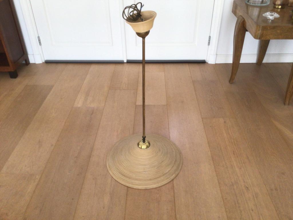 Vintage jaren 70 pendant lamp Gabrielle Crespi potlood riet, Ophalen, Zo goed als nieuw, Minder dan 50 cm