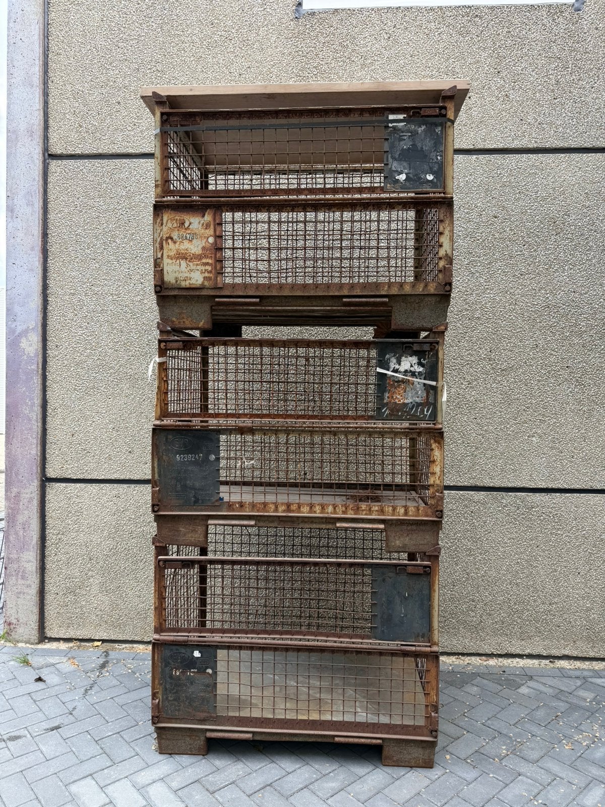 3x EUR Stalen Gaascontainer / Stapelbak / Magazijncontainer, Ophalen