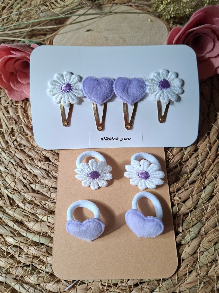 Setje klikklak 3 cm met bijpassende elastiekjes, Ophalen of Verzenden, Nieuw, Fleurig.en.fijn
