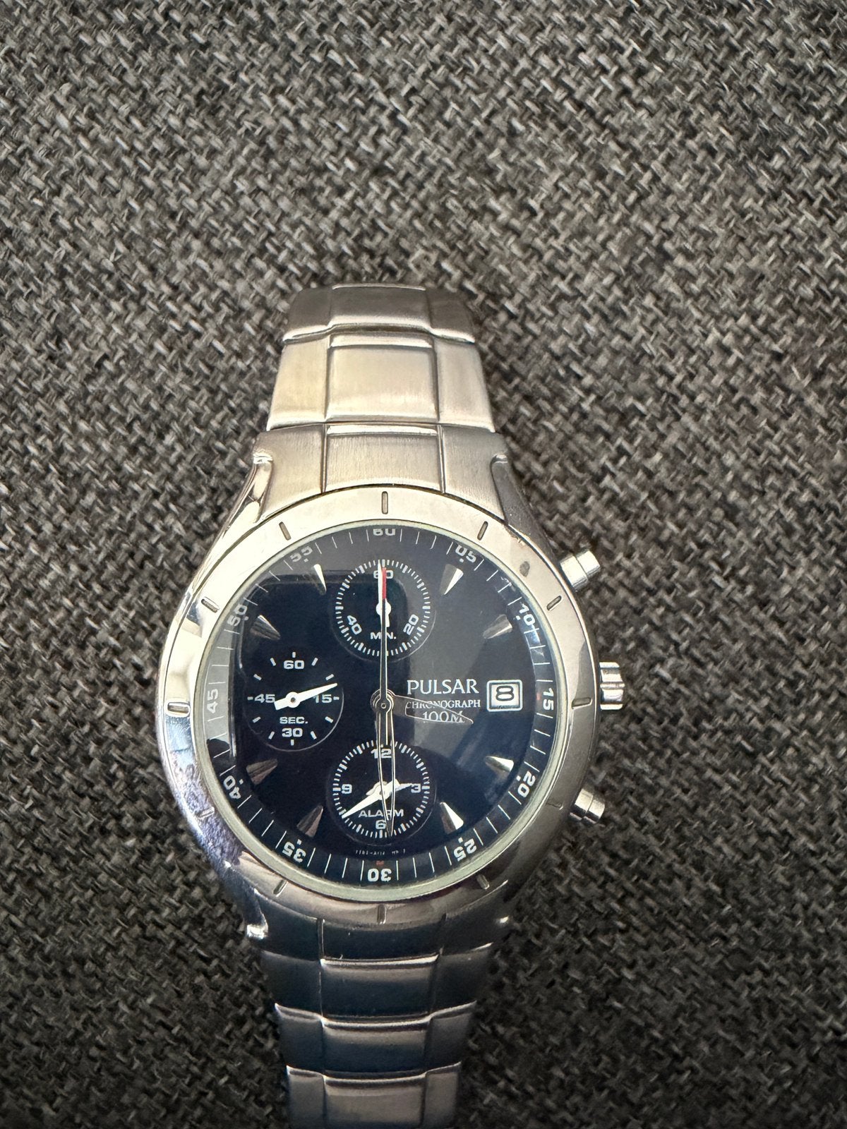 Te Koop: Pulsar Chronograph Alarm 100m, Overige merken, Staal, Verzenden, Polshorloge