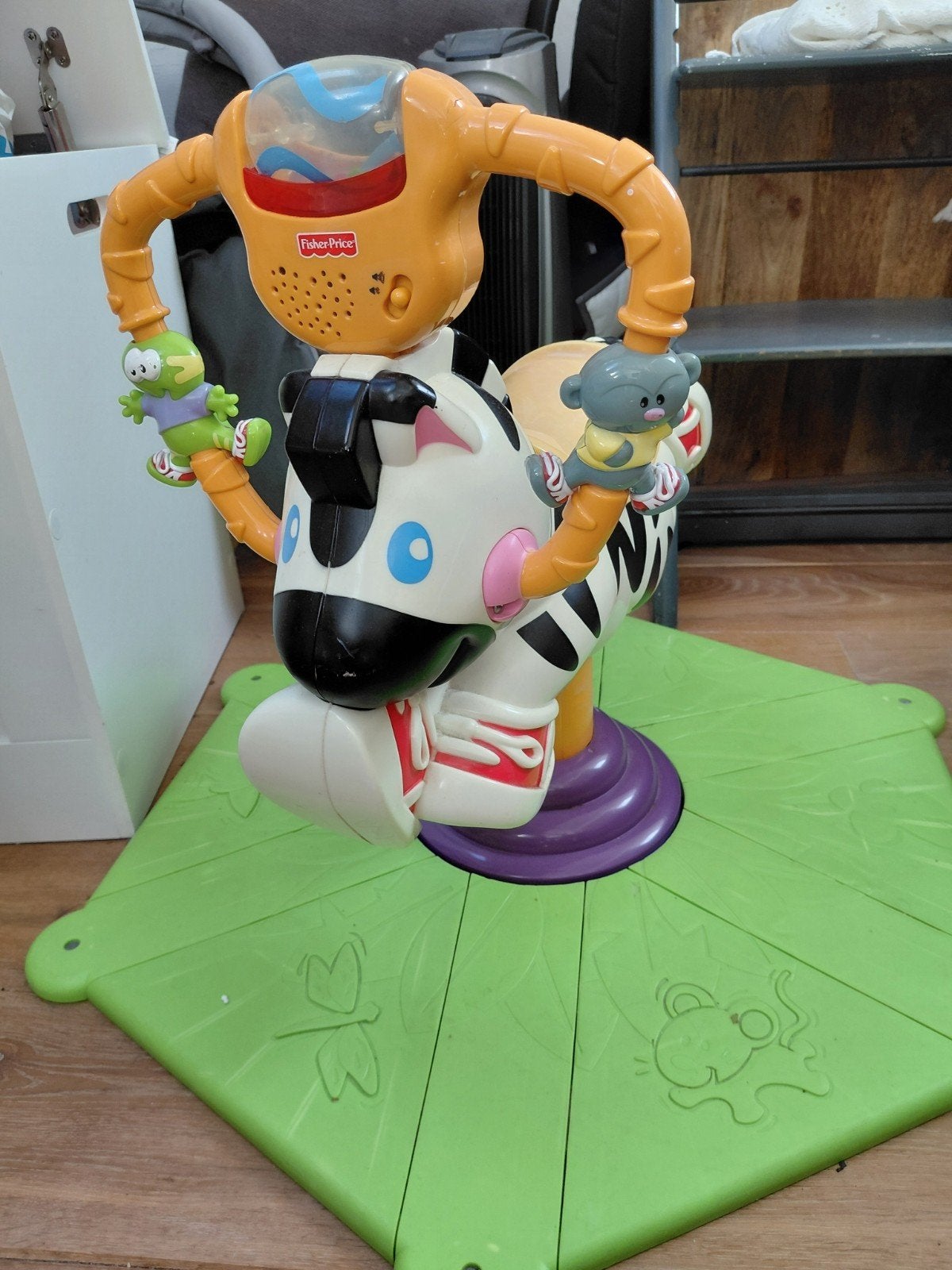 Fisher Price Hobbelpaard Zebra met beweging en geluid en muz, Ophalen, Gebruikt, Overige typen, Met geluid