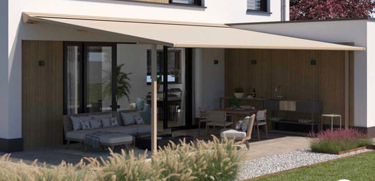 Zonnescherm Monteur gezocht ophangen luxaflex tecto pergo