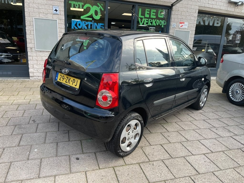Kia Picanto 1.0 X-tra 5Drs Airco Beurt Nieuwe apk (bj 2008), Auto's, Elektrische ramen, 4 cilinders, 400 kg, Zwart