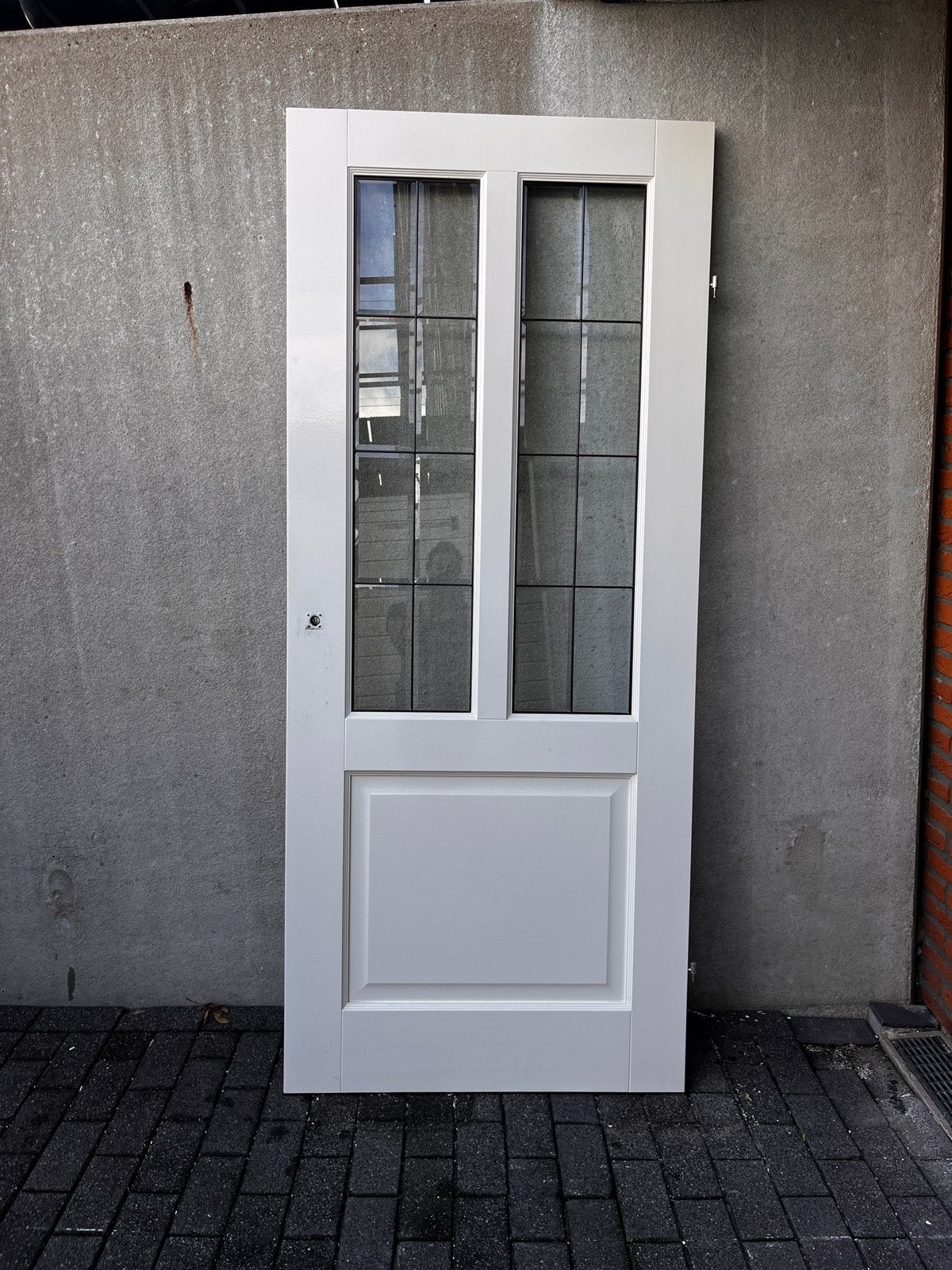 Austria Tampa Deur kamerdeur glas in lood opdek, Ophalen, Binnendeur, 200 tot 215 cm, Glas
