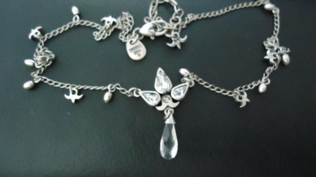 Nieuw origineel Deborah Kern ketting met kristal parel, Overige materialen, Ophalen of Verzenden, Zo goed als nieuw, Met kristal
