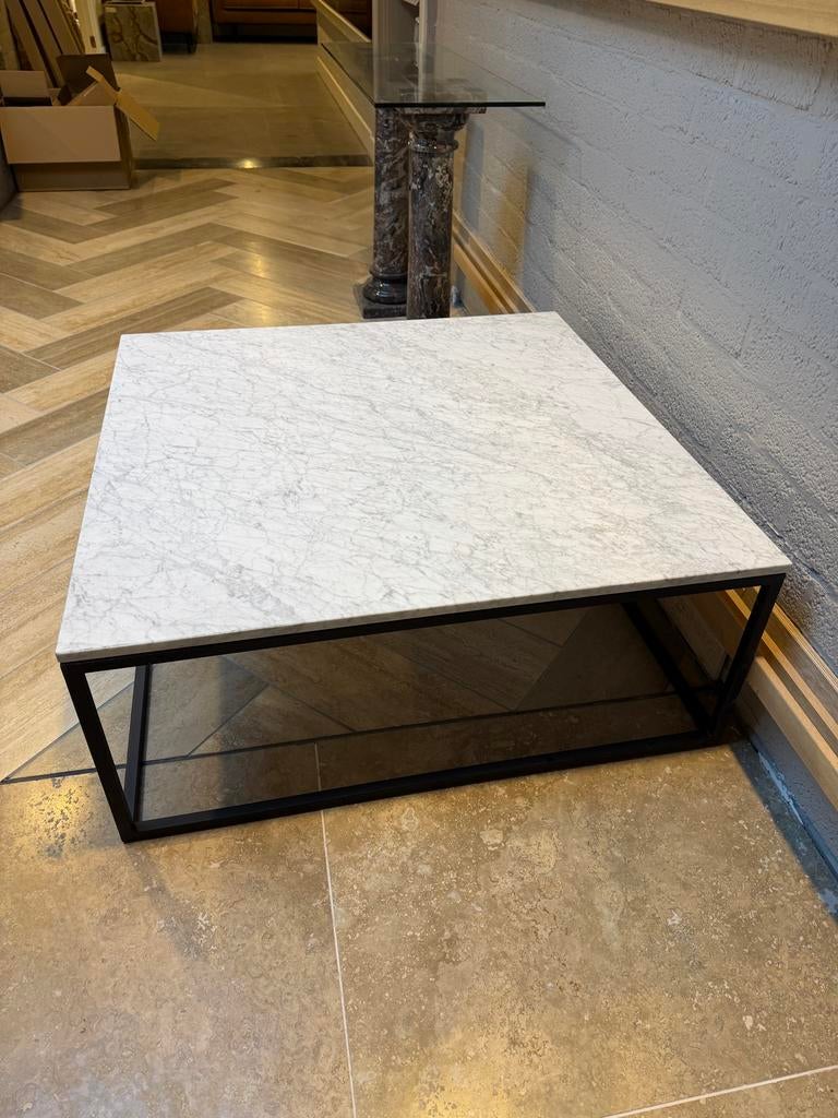 Stijlvolle Salontafel met Marmeren Blad, Ophalen, Overige materialen, Vierkant, Nieuw
