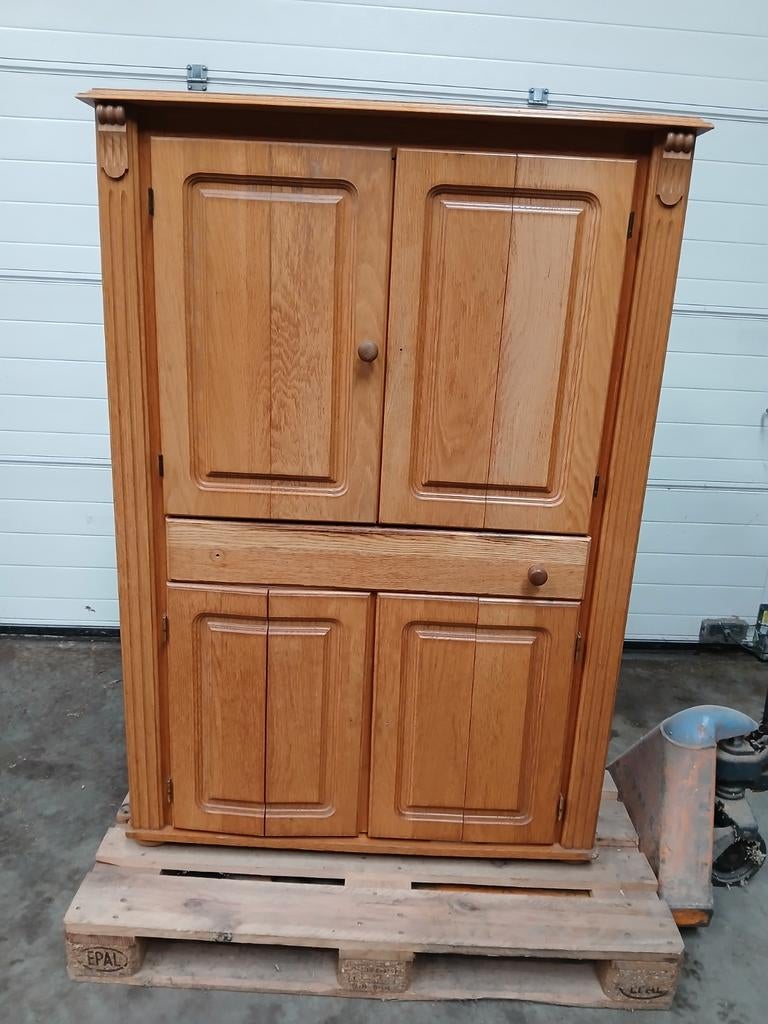 Massief eiken computer kast, Huis en Inrichting, Kasten | Computermeubels, Ophalen, 70 tot 120 cm, Zo goed als nieuw, 40 tot 80 cm