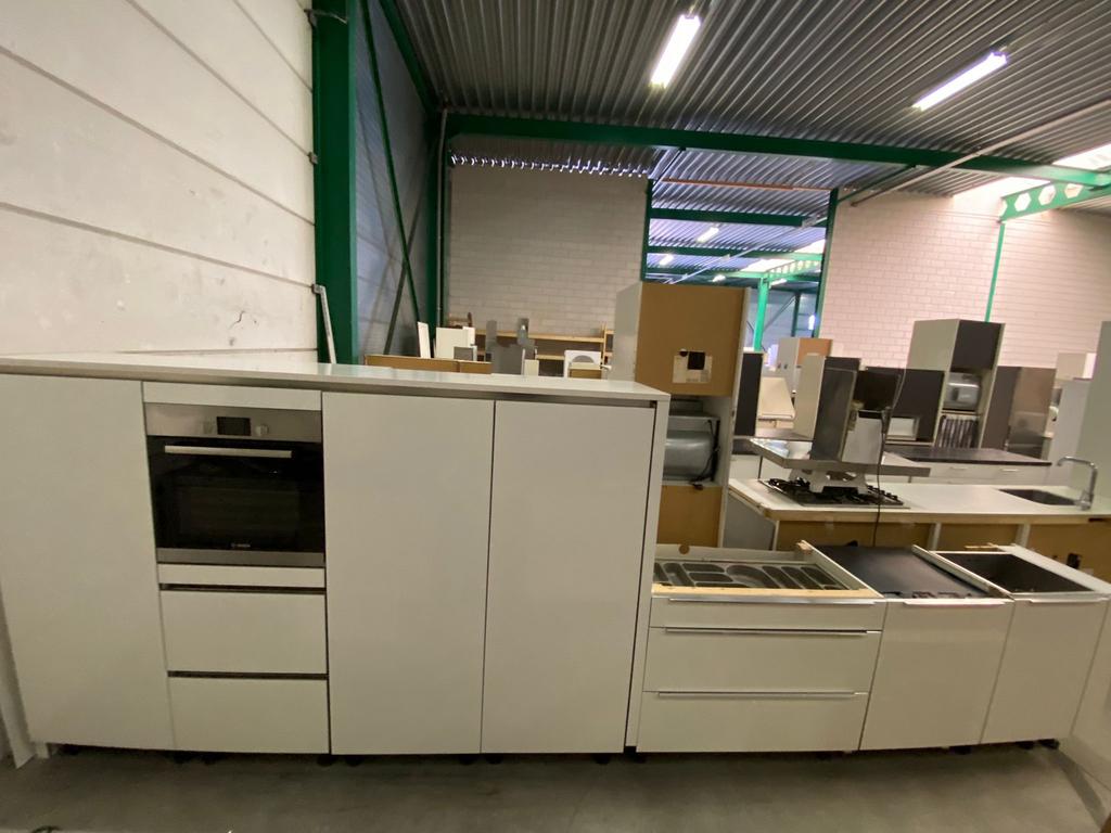 Rechte Keuken of Kookeiland Wandkast Apparatuur GEDEMONTEERD, Ophalen of Verzenden, Wit, Dubbelwandige keuken, Met kookeiland