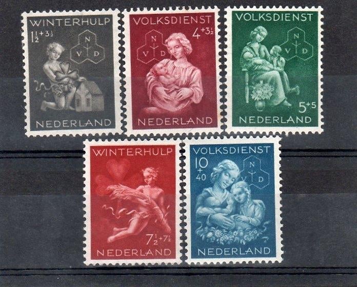 Nvph 423-427 winterhulp 1944 postfris, Ophalen of Verzenden, Na 1940, Postfris