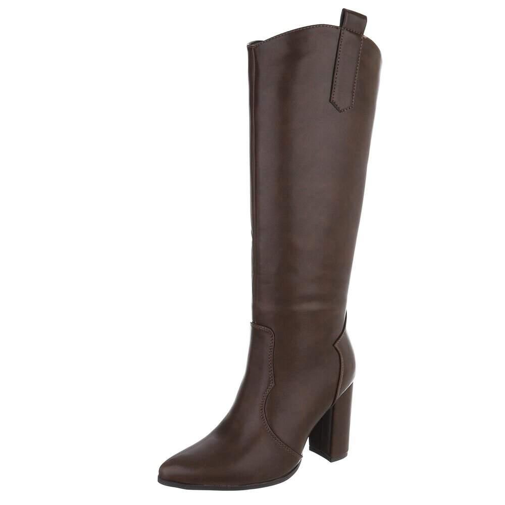 Dames hoge laarzen high heels donkerbruin 36 37 38 39 40 41, Kleding | Dames, Schoenen, Nieuw, Hoge laarzen, Bruin, Ophalen of Verzenden