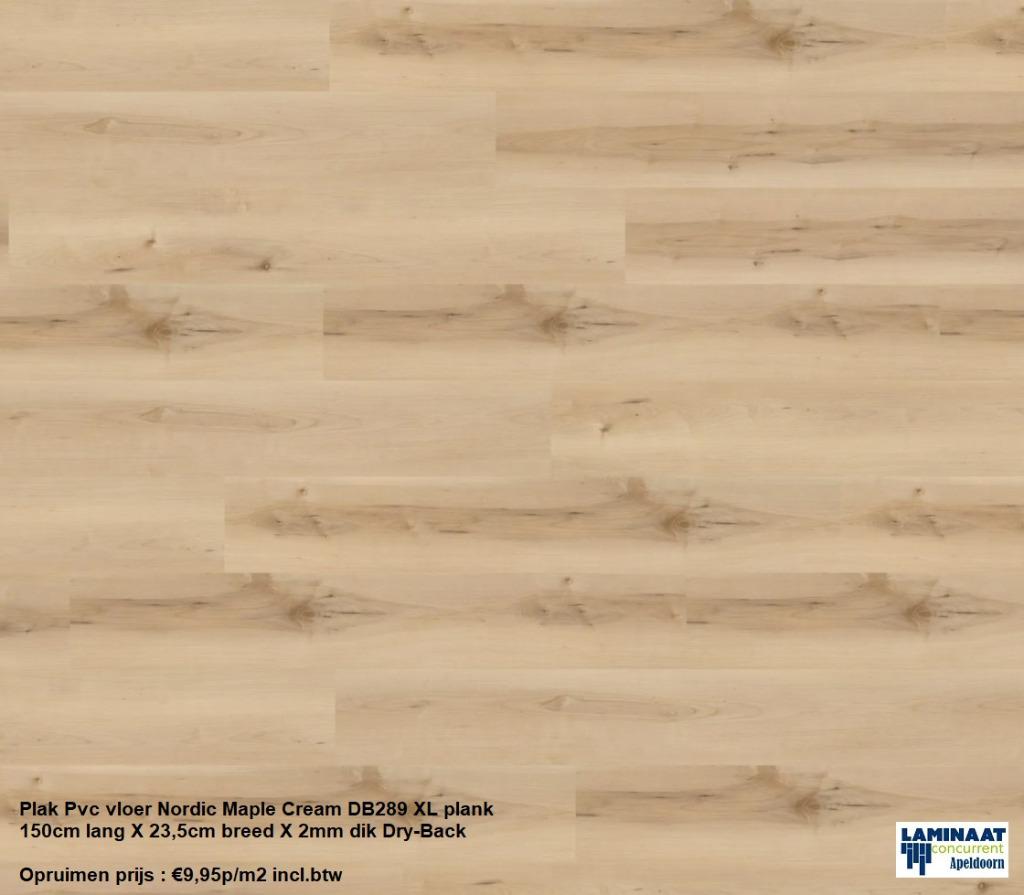 Pvc Plak XL Nordic Maple Cream Opruimen prijs : €9,95p/m2