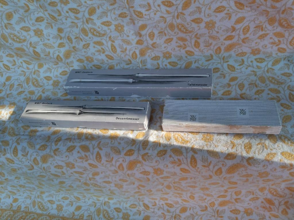 WMF Friodur verzilverd messen, Vintage, 10 stuks., Ophalen, Gebruikt, Vaatwasserbestendig, Zilver