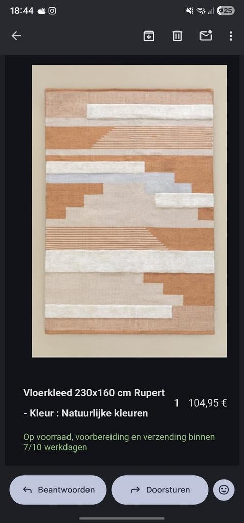 Vloerkleed Rupert van Sklum, Ophalen, 200 cm of meer, 150 tot 200 cm, Nieuw