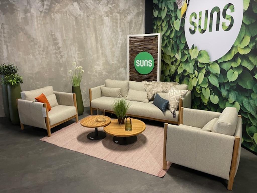 Suns outdoor : Tagia  Sofa lounge set Demo model € 5995,-, Ophalen, 5 zitplaatsen, Teakhout, Nieuw