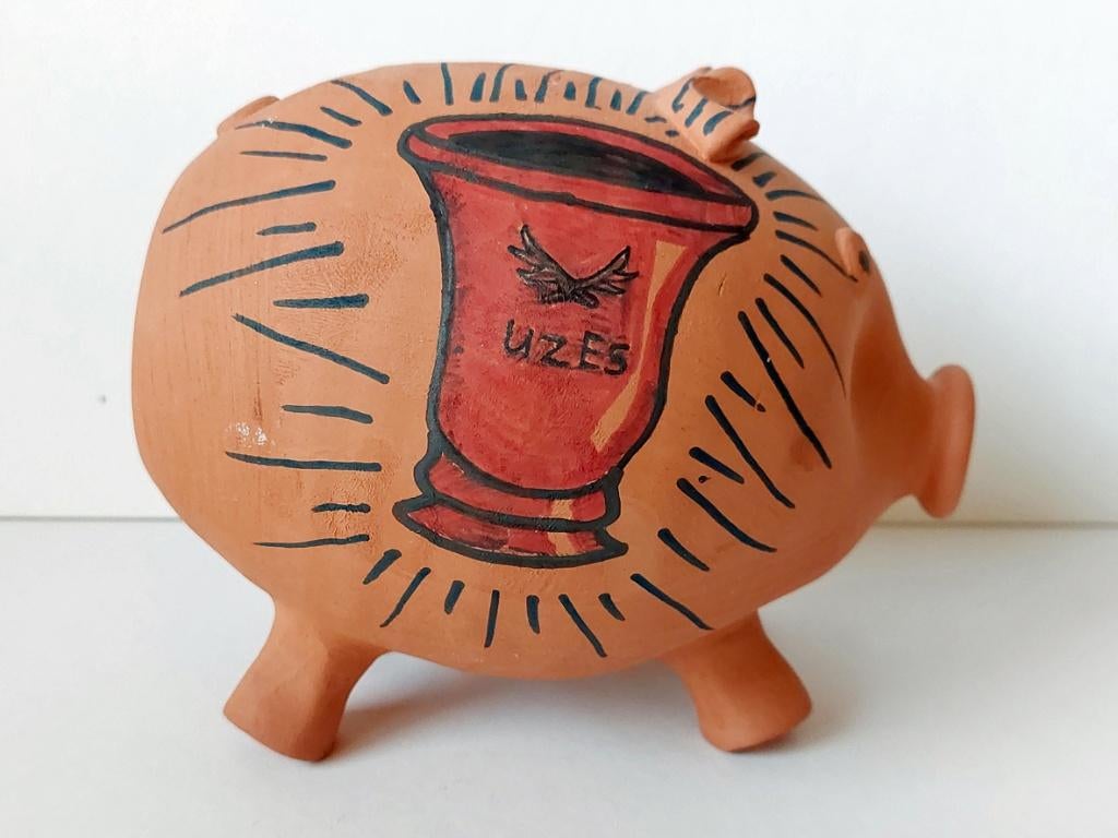 Terracotta spaarvarken, Ophalen of Verzenden, Gebruikt, Steen, Aardewerk of Keramiek, Dier