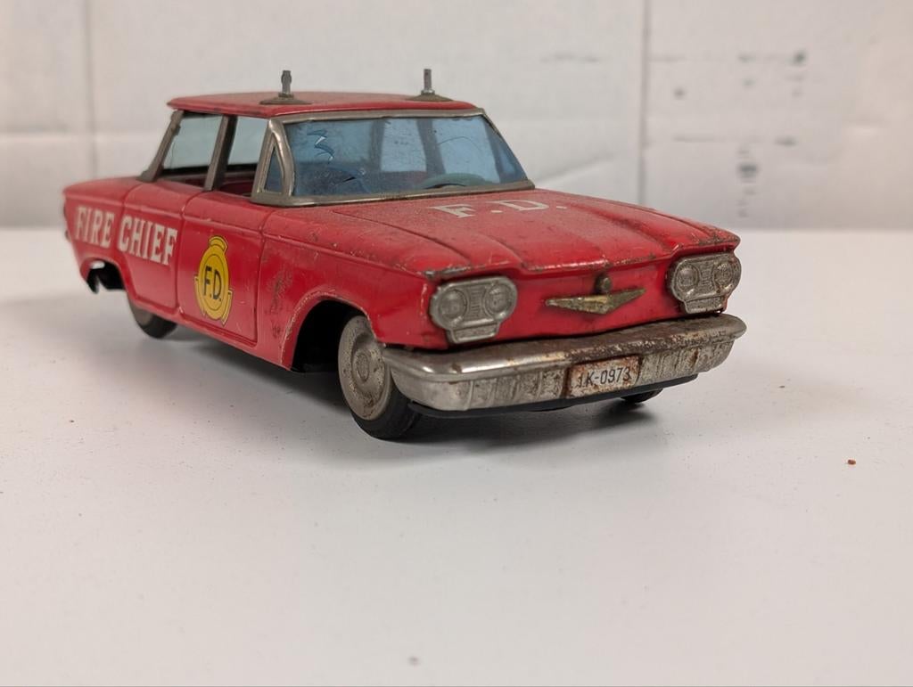 Vintage Speelgoedauto - Brandweerchef, Ophalen, Gebruikt, Auto, Overige merken