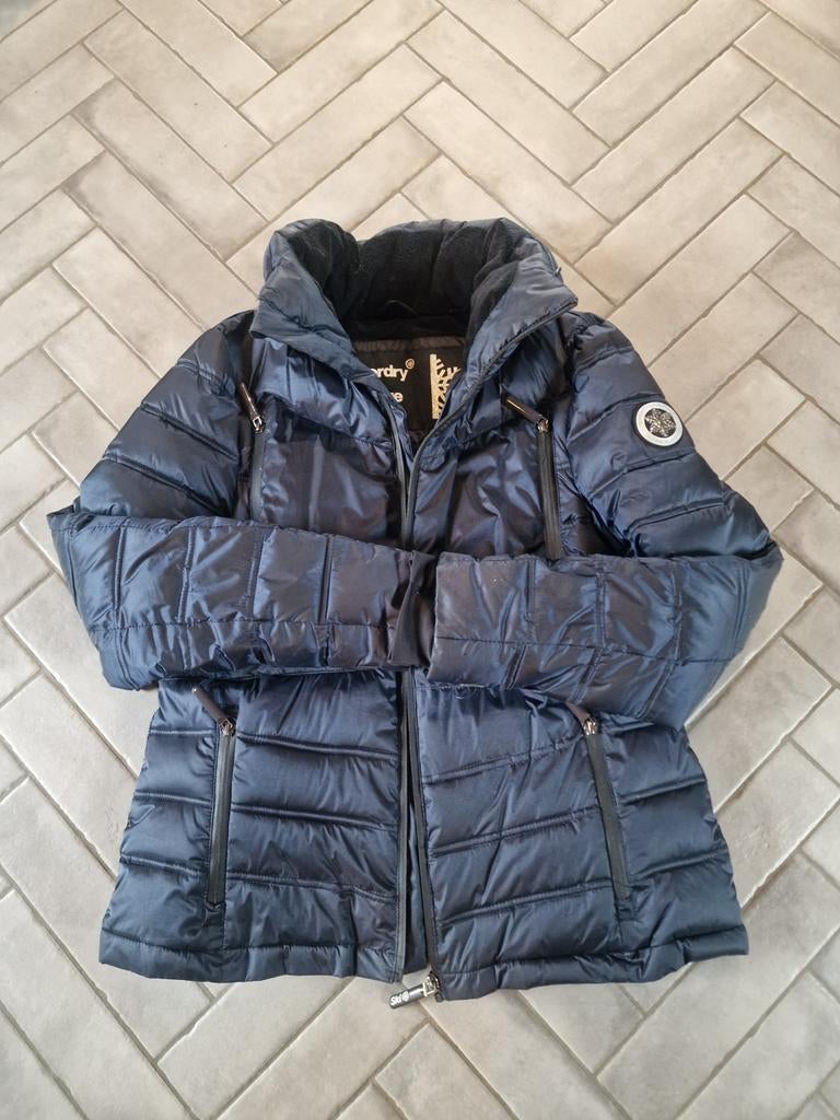 Superdry Ski-jack Donkerblauw Maat L - Zo Goed Als Nieuw, Superdry, Maat 42/44 (L), Ophalen of Verzenden, Zo goed als nieuw