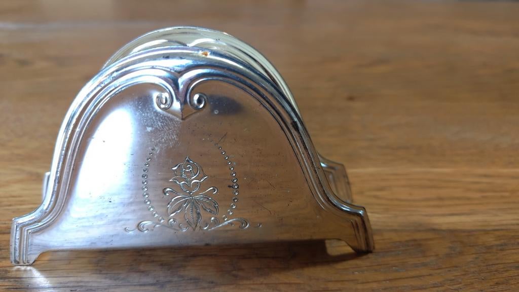 Verzilverde servet houder, Ophalen of Verzenden