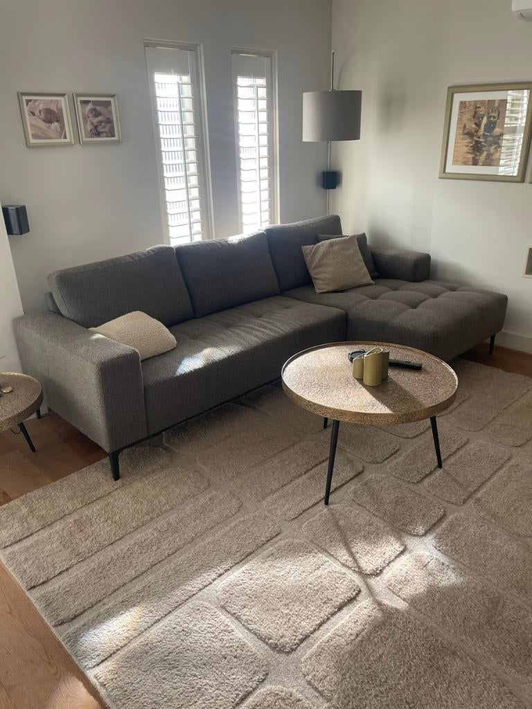 Lounge bank zgan taupe/grijzig/bruin, Huis en Inrichting, Ophalen of Verzenden, Zo goed als nieuw