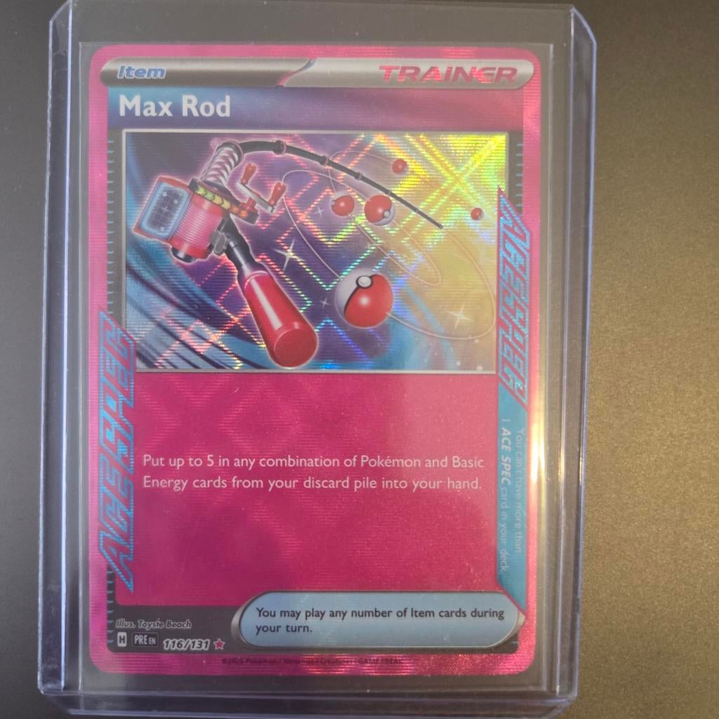 Max Rod 116/131 - Zeldzame Pokémon Trainer kaart, Ophalen of Verzenden, Gebruikt, Losse kaart, Foil
