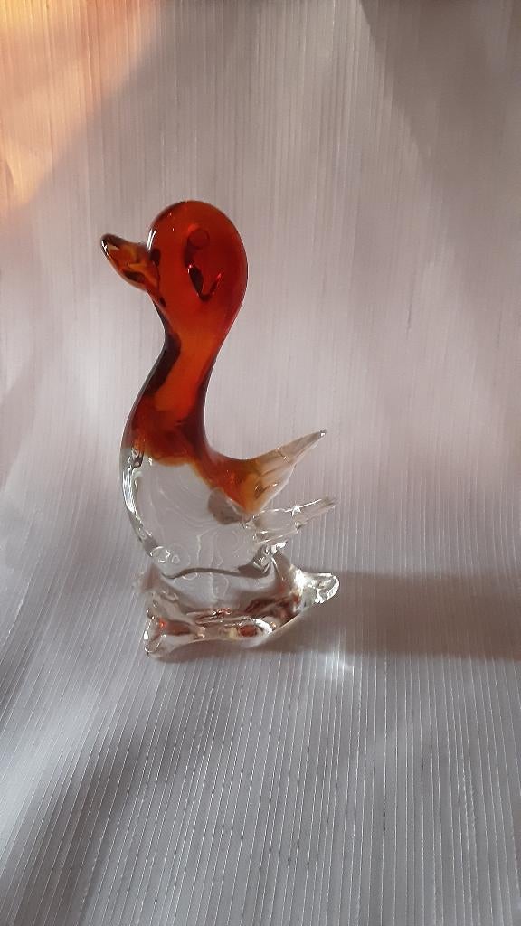 MURANO eendje 15 cm hoog, Antiek en Kunst, Ophalen of Verzenden