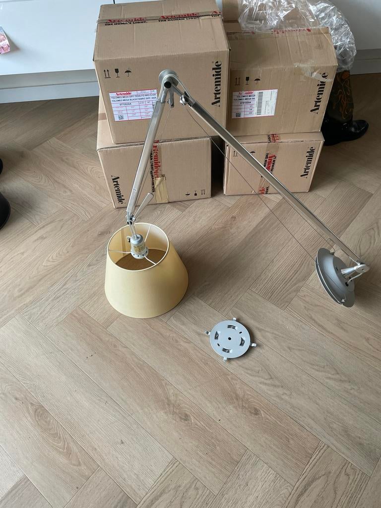 Artemide Tolomeo Decentrata Plafondlamp Design, Ophalen, Zo goed als nieuw, Metaal, 75 cm of meer