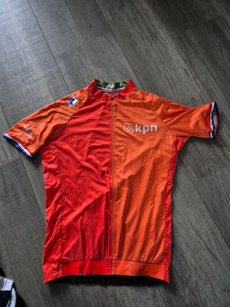 KNSB Oranje KPN Wielershirt - maat L, Sport en Fitness, Wielrennen, Ophalen of Verzenden, Zo goed als nieuw, Helm