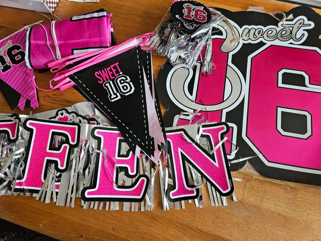 Sweet 16 Versiering - Feestdecoratie, Ophalen, Nieuw, Versiering, Verjaardag