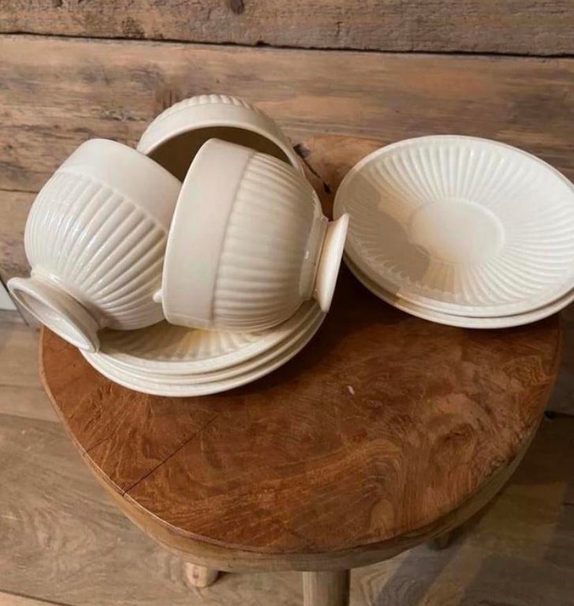 Wedgwood Edme kop en schotels 3 sets, Ophalen of Verzenden, Zo goed als nieuw, Wedgwood, Kop(pen) en/of Schotel(s)