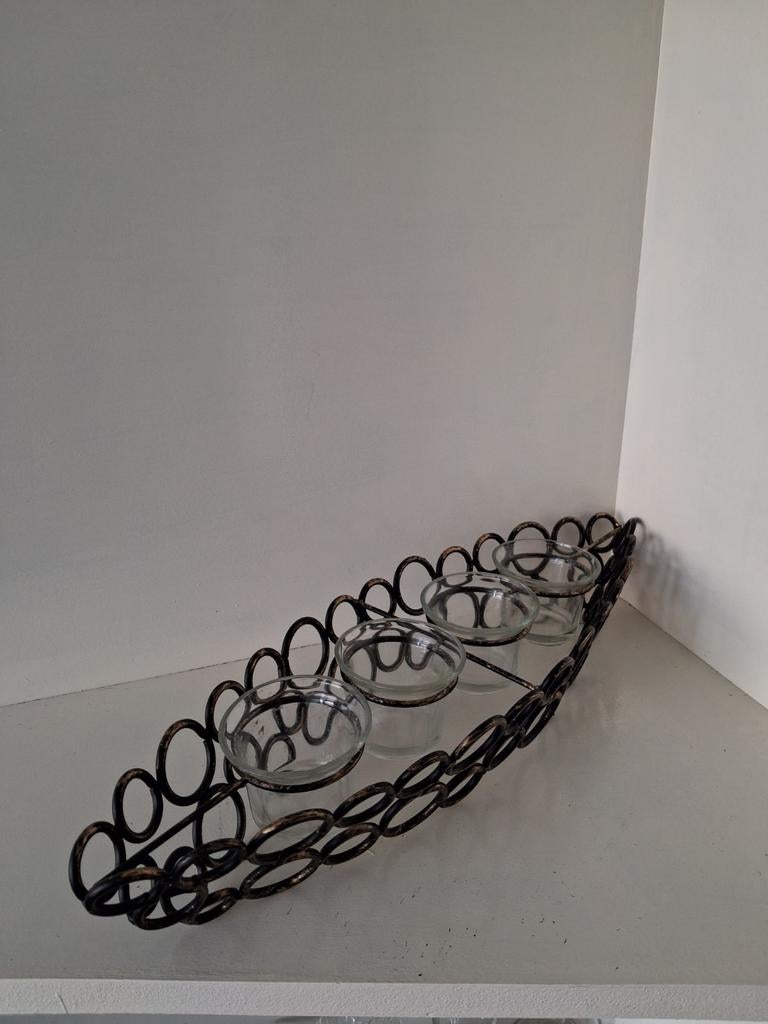 Sfeervolle Zwart gouden Metalen Tafelkandelaar – 41cm –, Huis en Inrichting, Woonaccessoires | Kandelaars en Kaarsen, Gebruikt