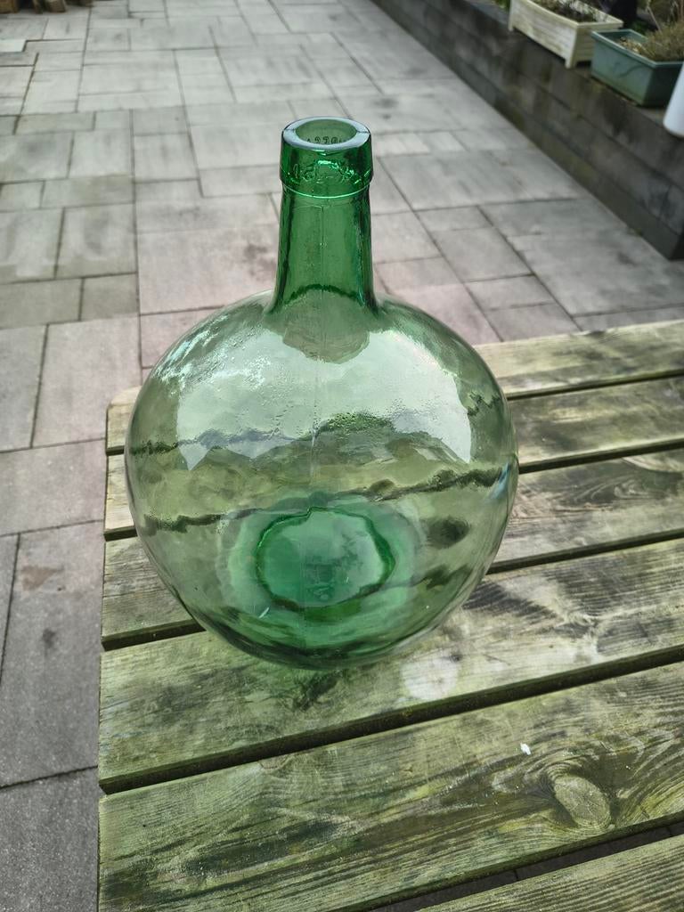 Groene glazen fles / vergisting, Hobby en Vrije tijd, Ophalen of Verzenden, Gebruikt