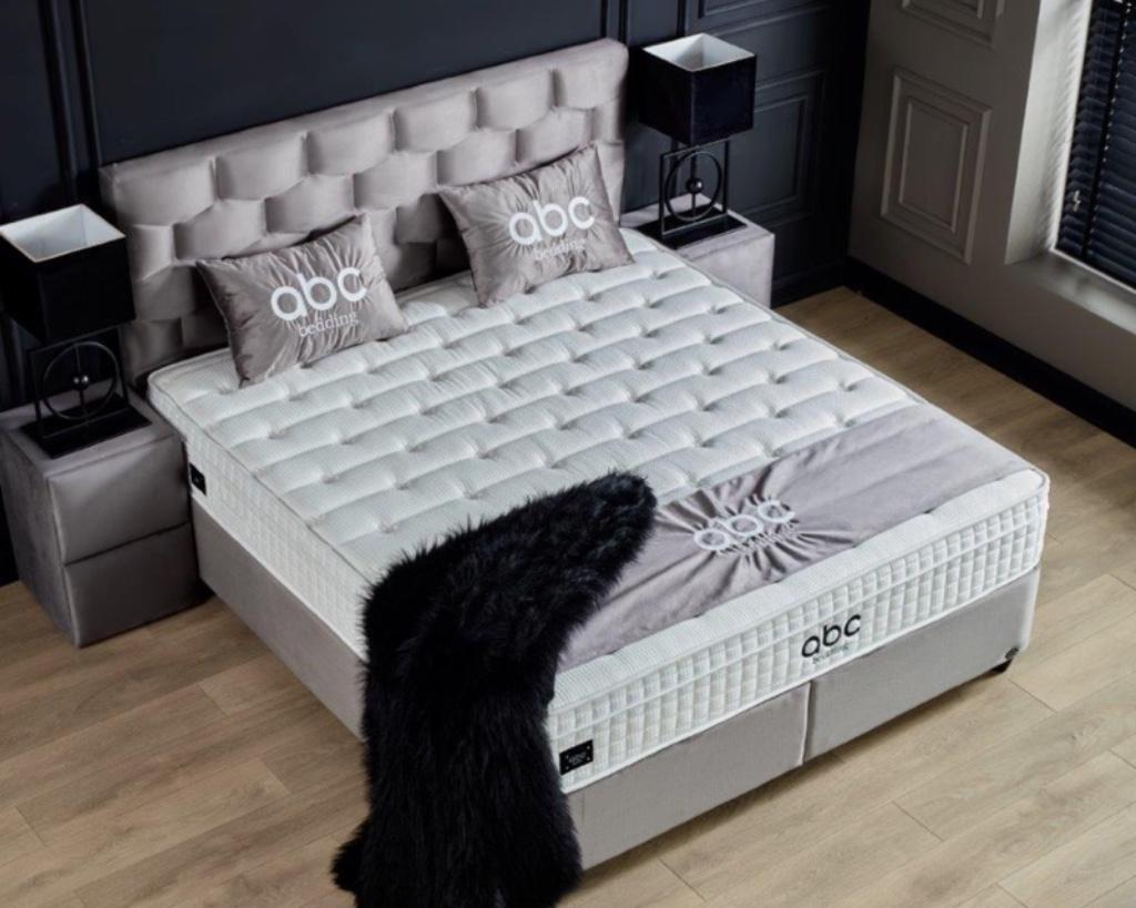 Opbergboxspring Palermo Grijs Dreambedden, Ophalen of Verzenden, 180 cm, 200 cm, Grijs
