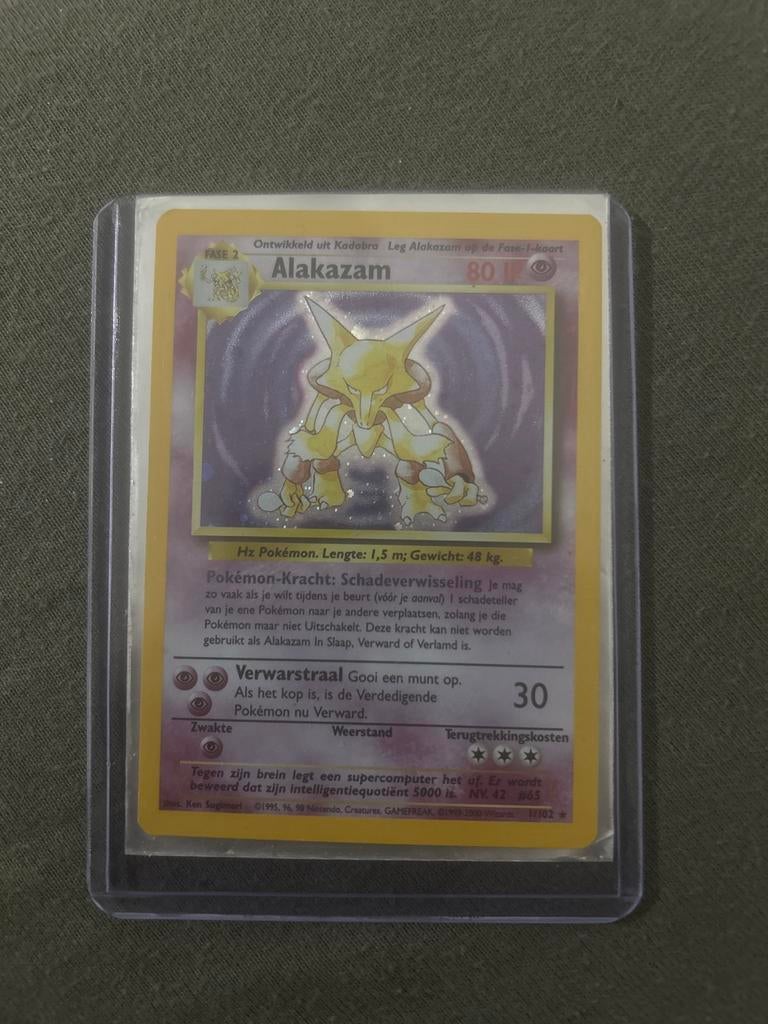 Alakazam Pokémon kaart - Base Set, Ophalen of Verzenden, Gebruikt, Losse kaart