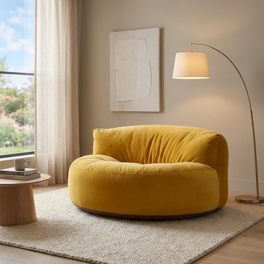 Gele fauteuil in goede staat, Minder dan 75 cm, Nieuw, Ophalen of Verzenden, 75 tot 100 cm