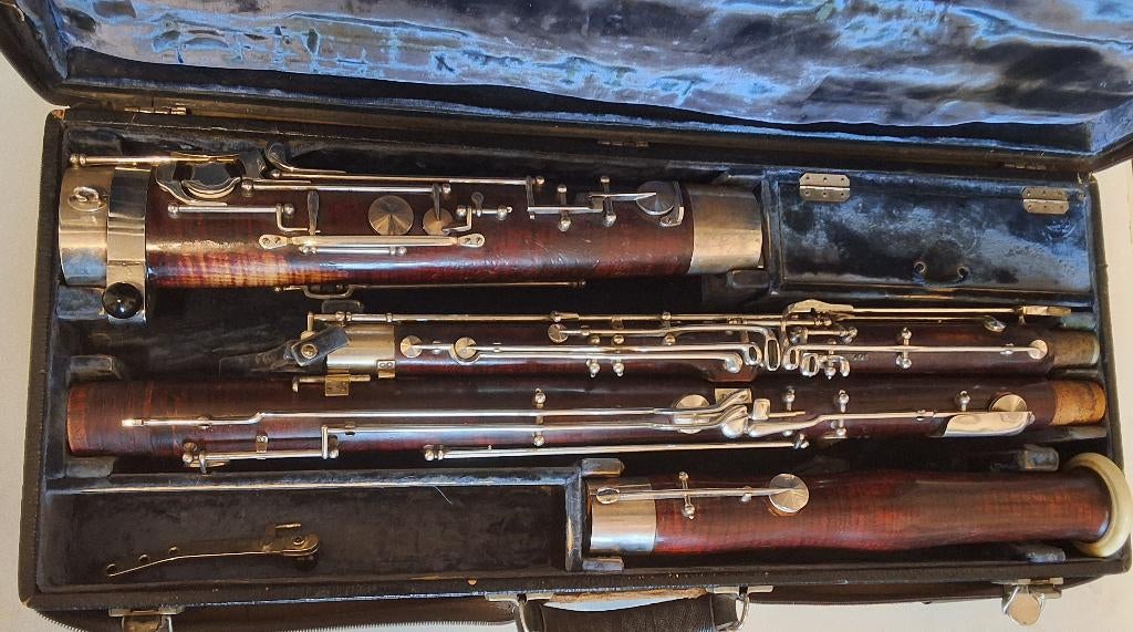 Josef Püchner fagot model 23, Ophalen of Verzenden, Gebruikt, Houtblazer, Met koffer of draagtas