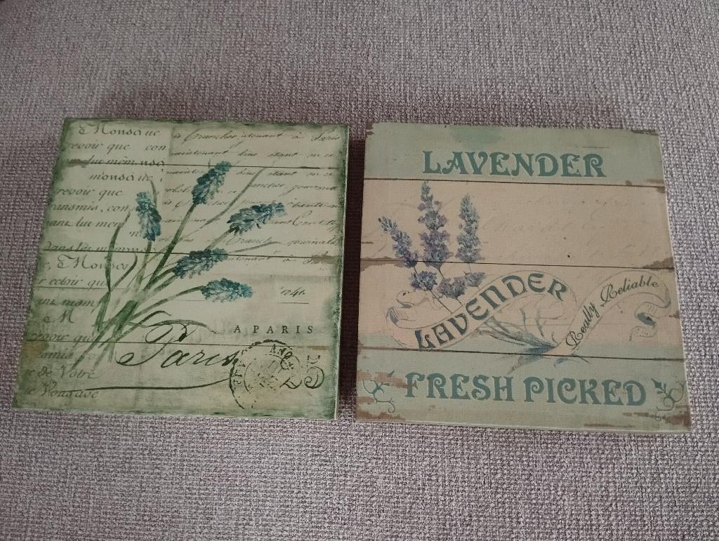 Set van 2 wanddecoraties/schilderijtjes, Ophalen of Verzenden, Gebruikt