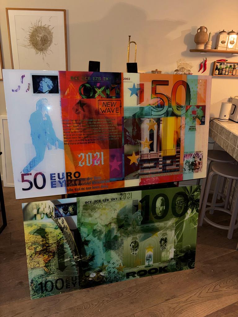 Plexiglas Wandwerken - New Wave Euro Biljetten, Ophalen
