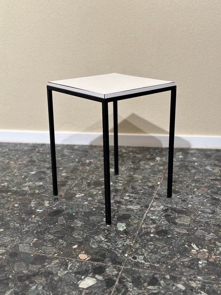 Vintage Metaal en Formica Bijzettafeltje, Ophalen of Verzenden, Gebruikt