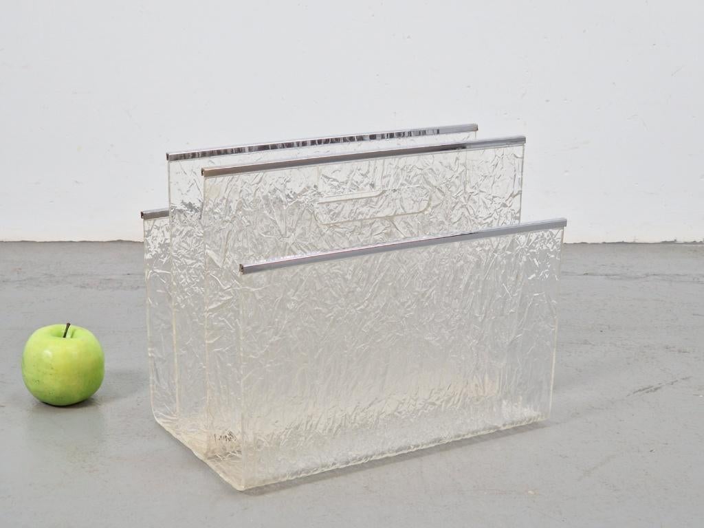 Vintage lectuurbak plexiglas chroom ‘60 regency eclectic, N, Ophalen of Verzenden, N, N