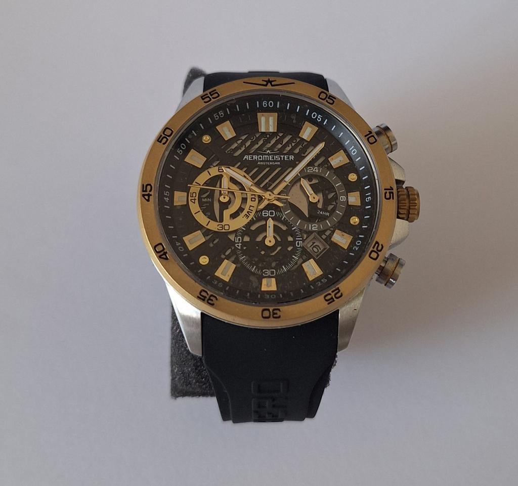Nieuw Aeromeister Driver AM5101 Chrono Horloge, Overige merken, Staal, Polshorloge, Nieuw