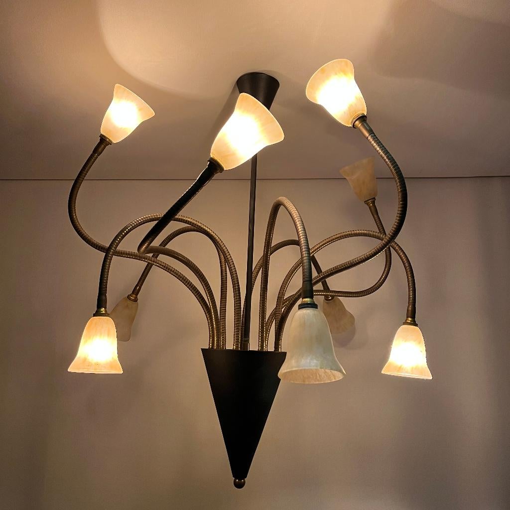 Nollet Ontwerp vuurpijl hanglamp Dutch design, Gebruikt, Nollet Ontwerp, Glas, Deja Vu