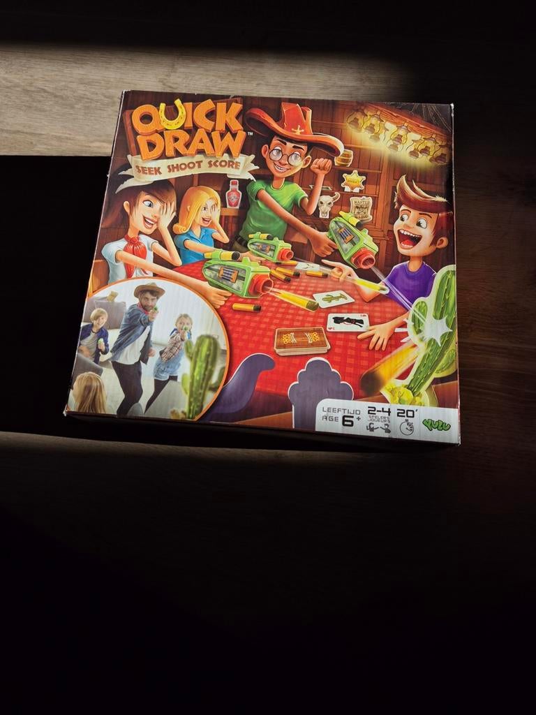 Quick Draw Bordspel - Schiet op Score!, Een of twee spelers, Ophalen of Verzenden, Zo goed als nieuw, 4yu