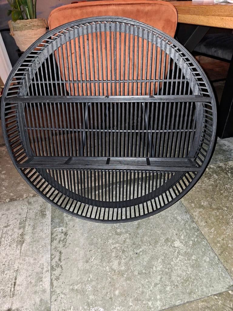Mooie zwarte ronde  wandrek van bamboe, Ophalen, Nieuw