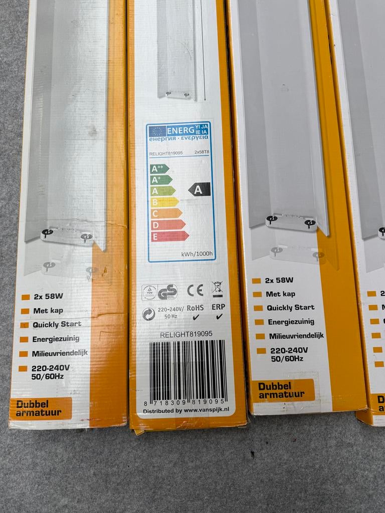 Relight TL Armatuur 2x58W - Nieuw in doos!, Ophalen, Lamp met armatuur, 50 tot 200 watt, Nieuw