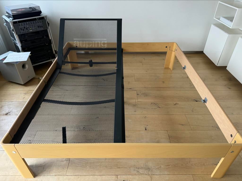 Refurbished Auping auronde 180 x 200, Huis en Inrichting, Slaapkamer | Bedden, Verstelbaar, Verzenden, Wit, Tweepersoons